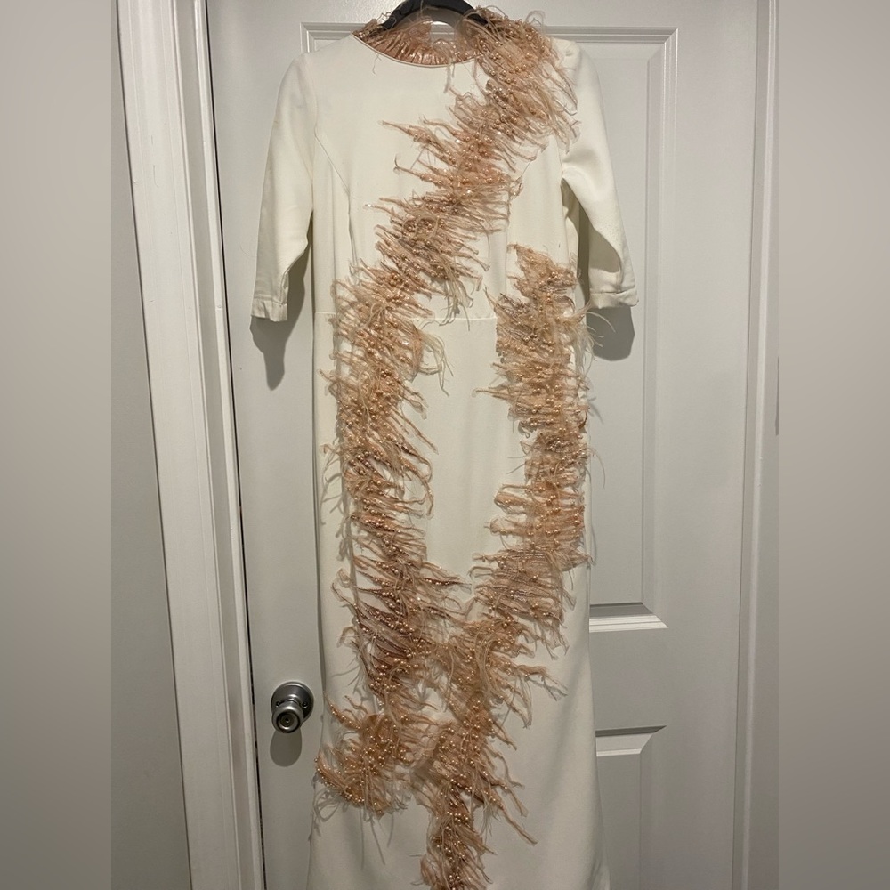 Custom made white and pink bridesmaid dress